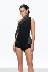 Caecilia Tek Omuzlu Çizgili Üst